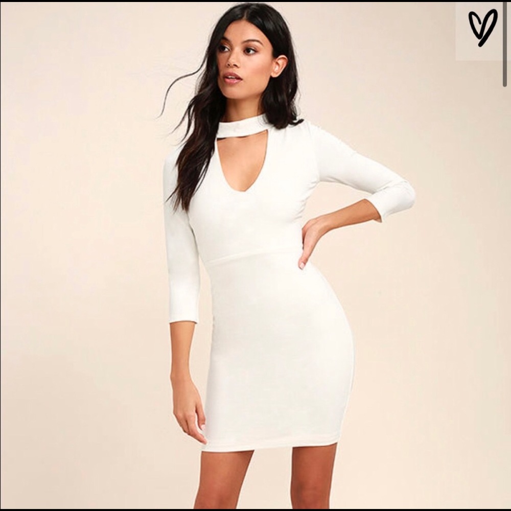 Lulu’s White bodycon dress Bridal Shower Dress